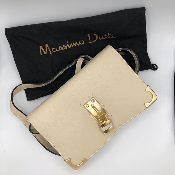 MASSIMO DUTTI CREAM LEATHER CROSSBODY - Picture 16 of 16